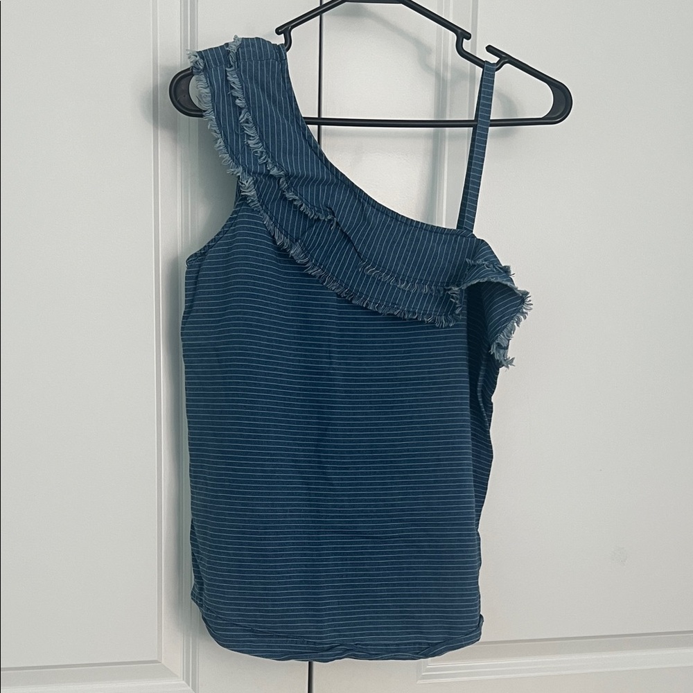 Elegant One-Shoulder Blue Dress